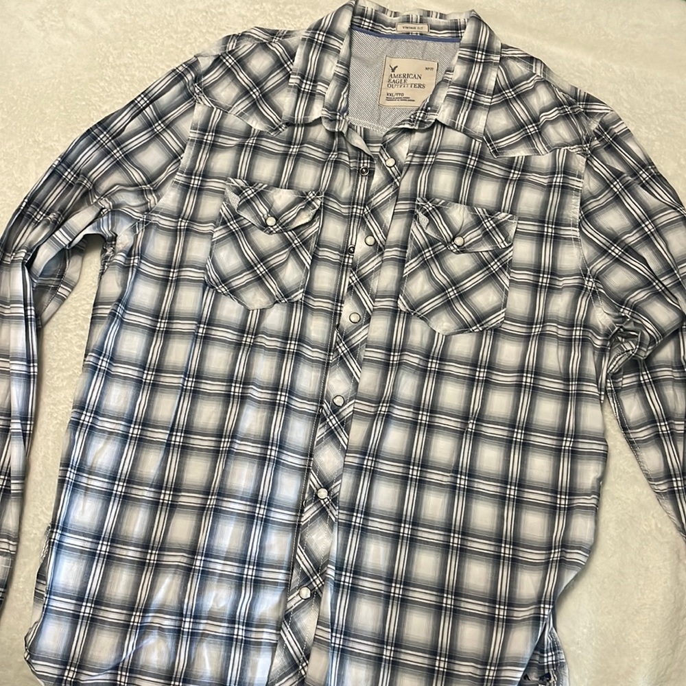 American Eagle plaid button up